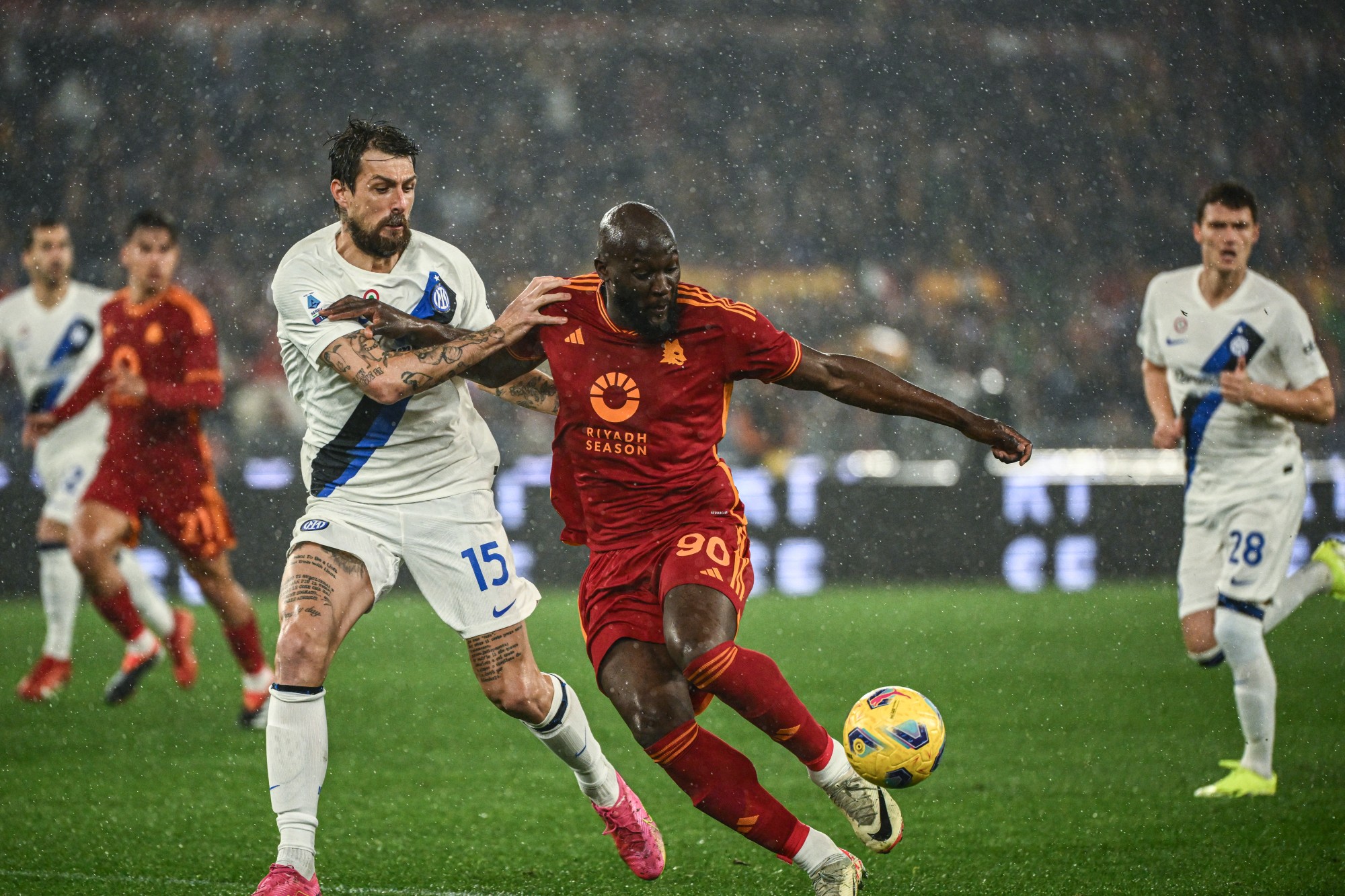 Francesco Acerbi e Romelu Lukaku Roma-Inter