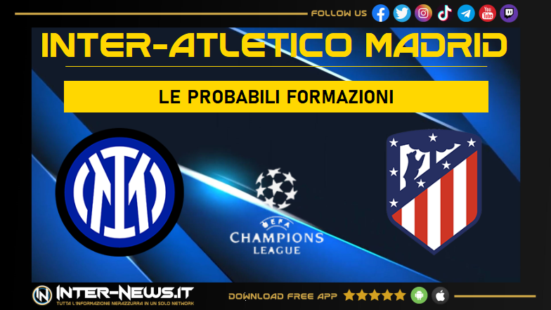 Inter-Atletico Madrid | Probabili formazioni Champions League
