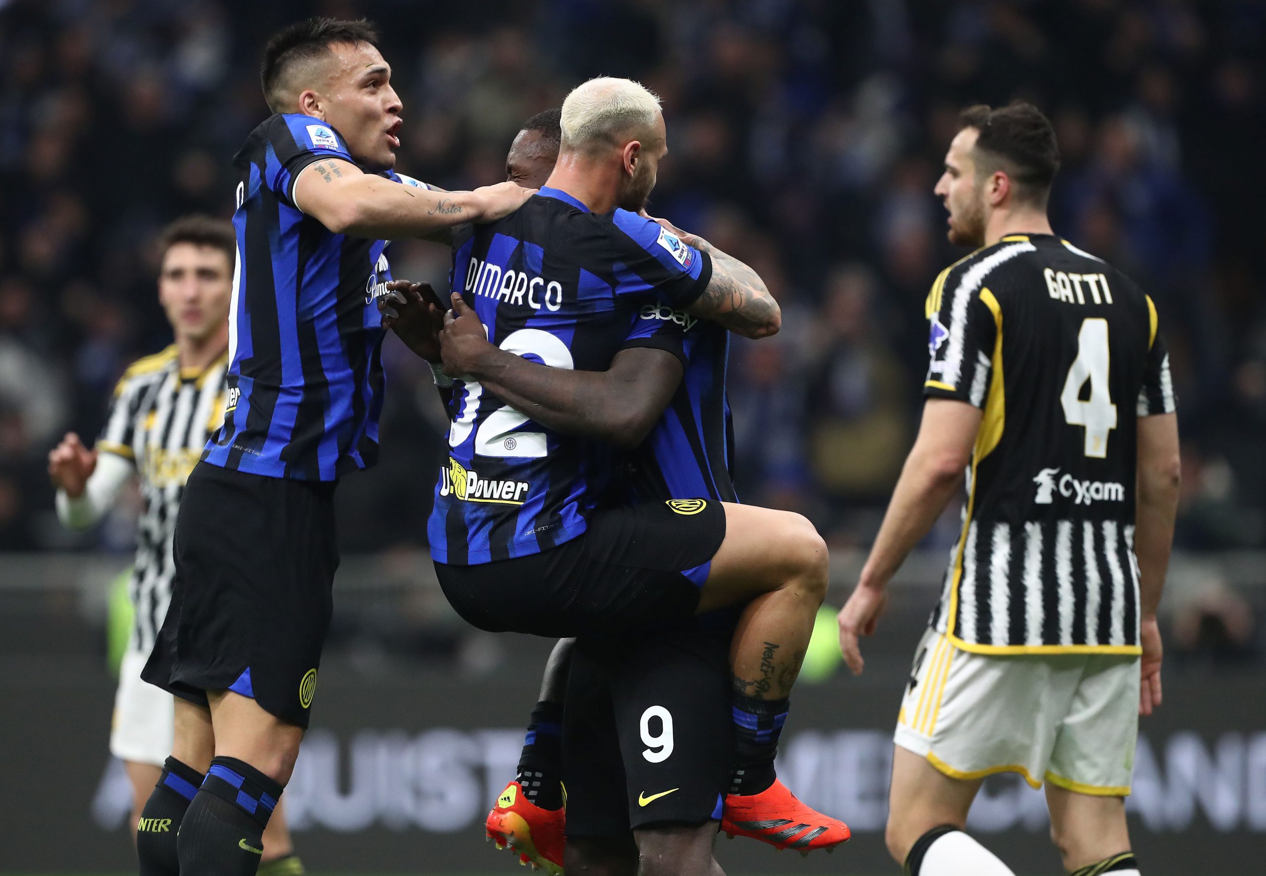 Federico Gatti marcatore in Inter-Juventus di Serie A (Photo by Marco Luzzani/Getty Images via OneFootball)