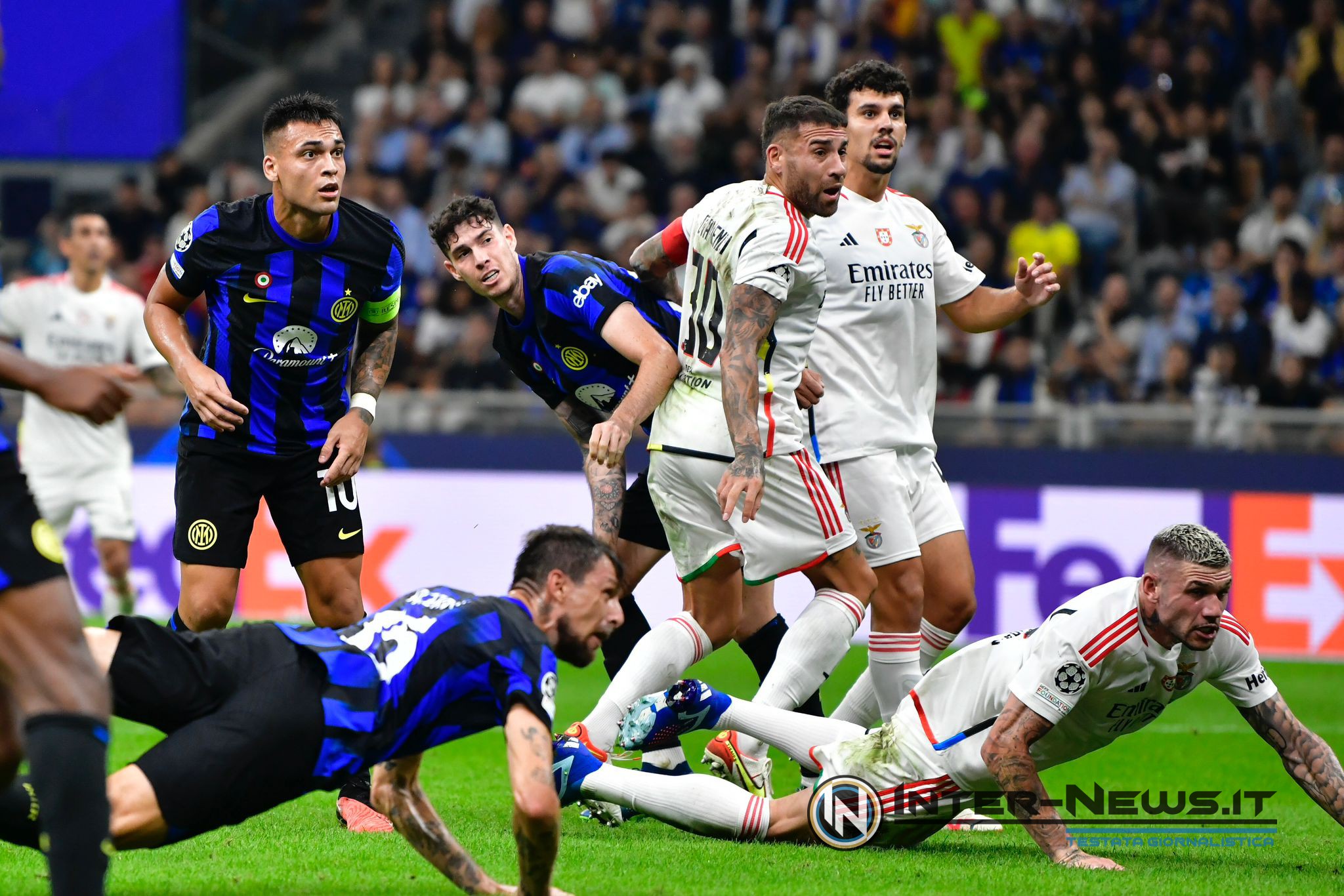 Lautaro Martinez, Alessandro Bastoni, Francesco Acerbi in Inter-Benfica (Photo by Tommaso Fimiano/Inter-News.it ©)