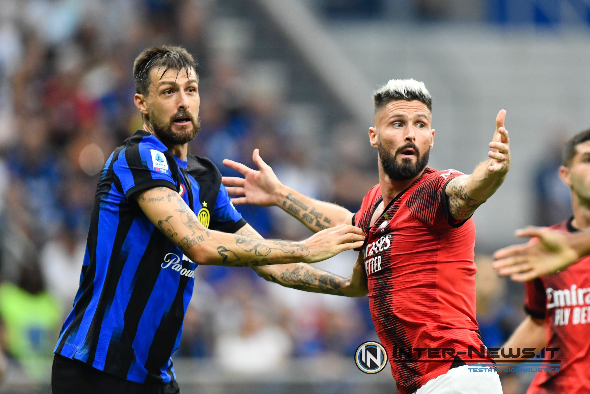 Francesco Acerbi e Olivier Giroud, Inter-Milan