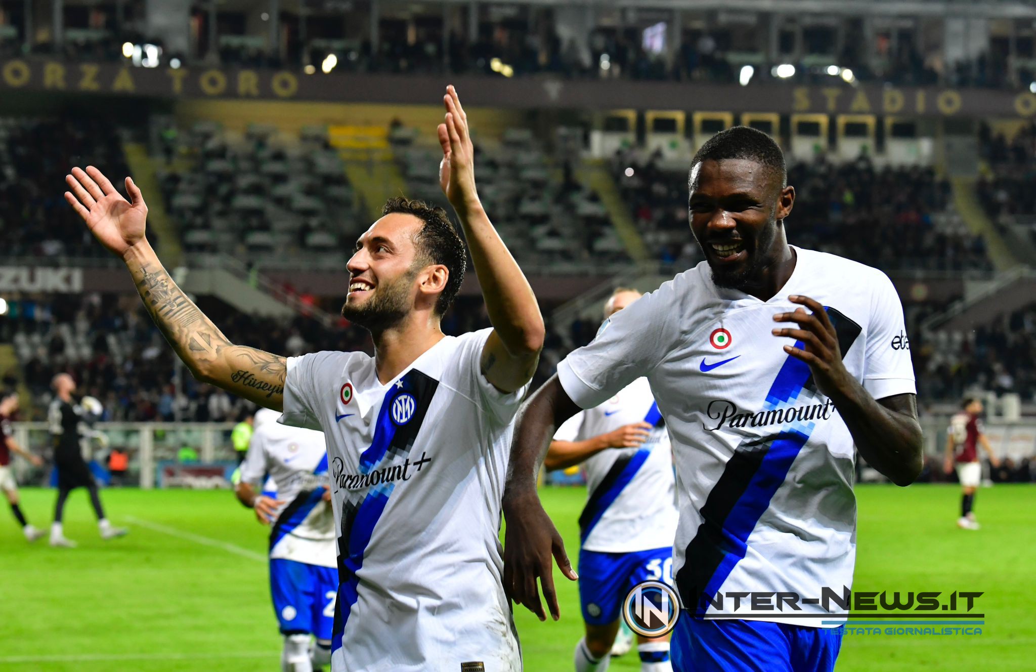 Calhanoglu e Thuram esultano in Torino-Inter (Photo by Tommaso Fimiano/Inter-News.it ©)