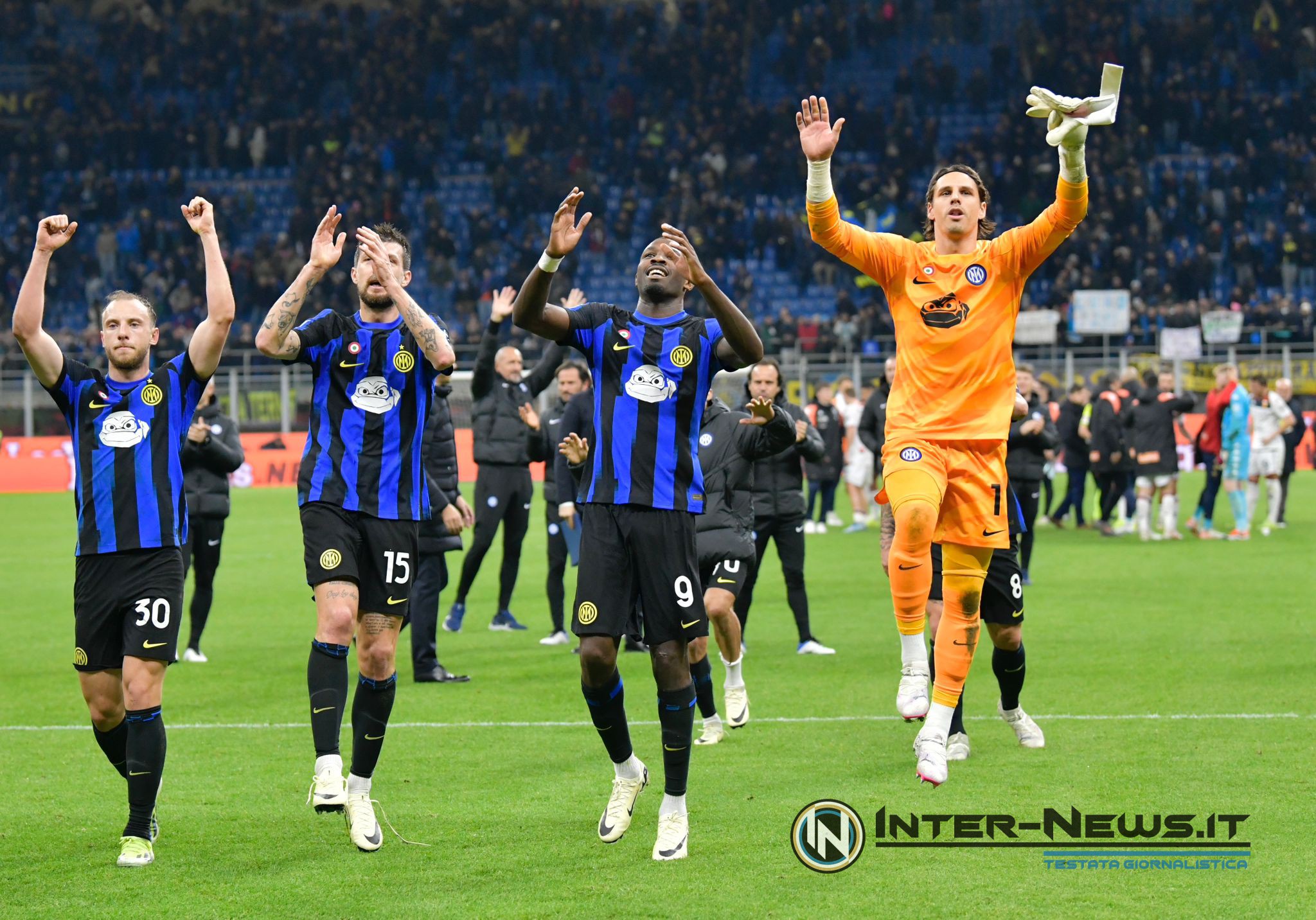 Carlos Augusto, Yann Sommer, Marcus Thuram, Francesco Acerbi (Photo by Tommaso Fimiano/Inter-News.it ©)