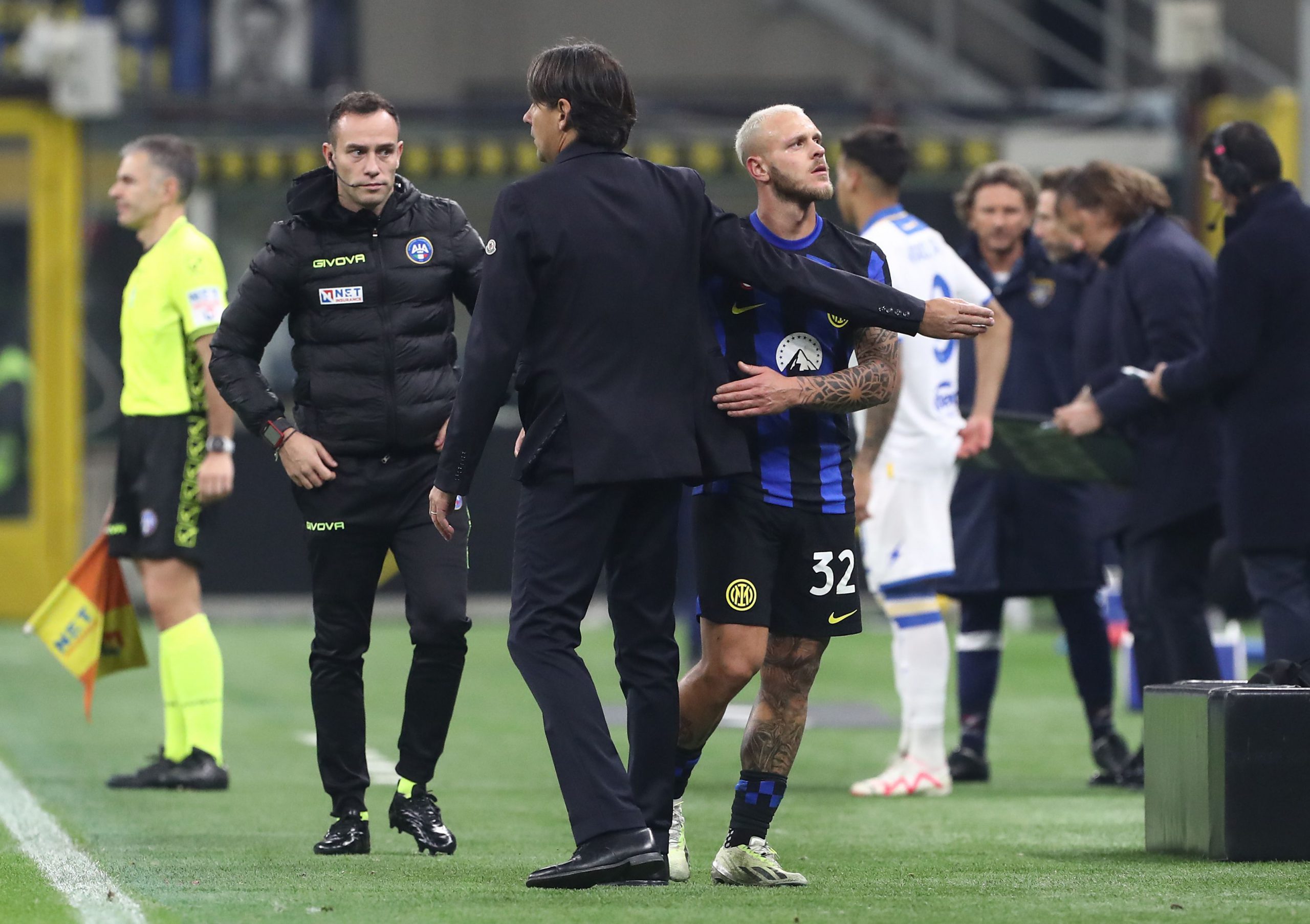 Simone Inzaghi e Federico Dimarco, Inter-Frosinone