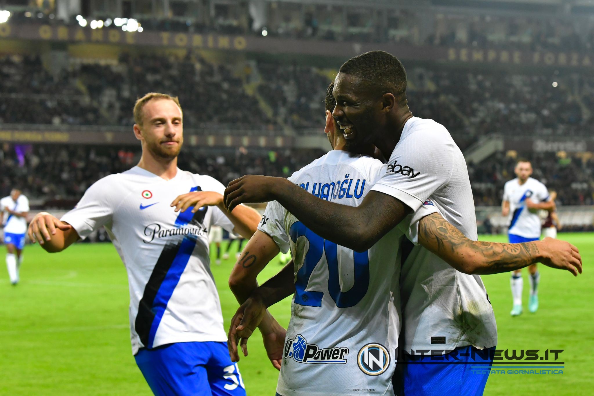 Carlos Augusto, Calhanoglu e Thuram esultano in Torino-Inter (Photo by Tommaso Fimiano/Inter-News.it ©)