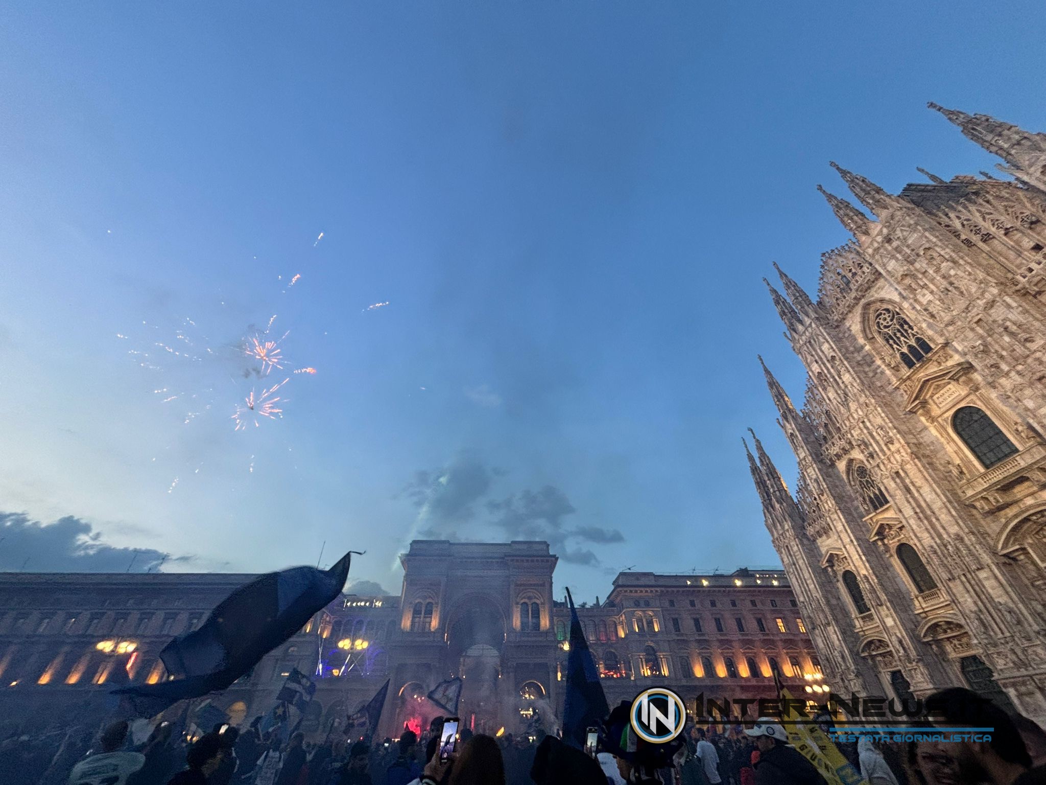 Piazza Duomo, festa scudetto Inter