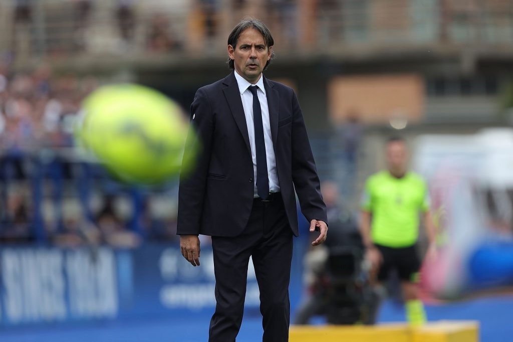 Simone Inzaghi in Empoli-Inter di Serie A (Photo by Gabriele Maltinti/Getty Images via OneFootball)