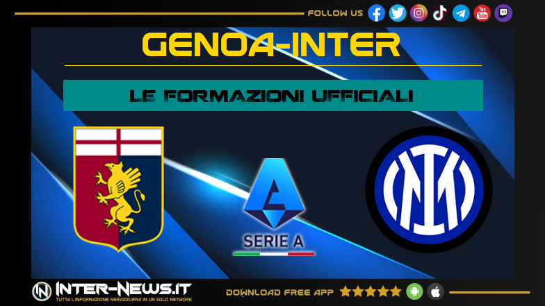 Genoa-Inter formazioni ufficiali