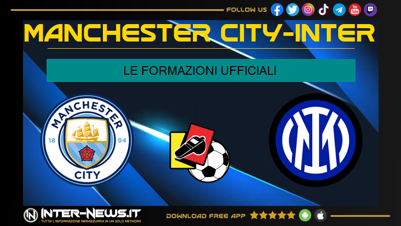 Manchester City-Inter formazioni ufficiali