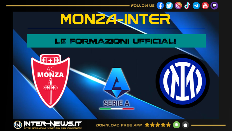 Monza-Inter, le formazioni ufficiali