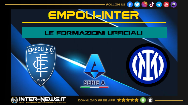 Empoli-Inter, Formazioni ufficiali