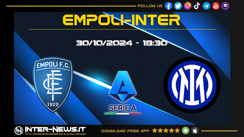 Empoli-Inter, decima giornata di Serie A