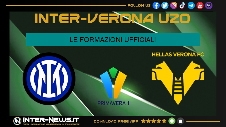 Inter-Verona Primavera formazioni ufficiali