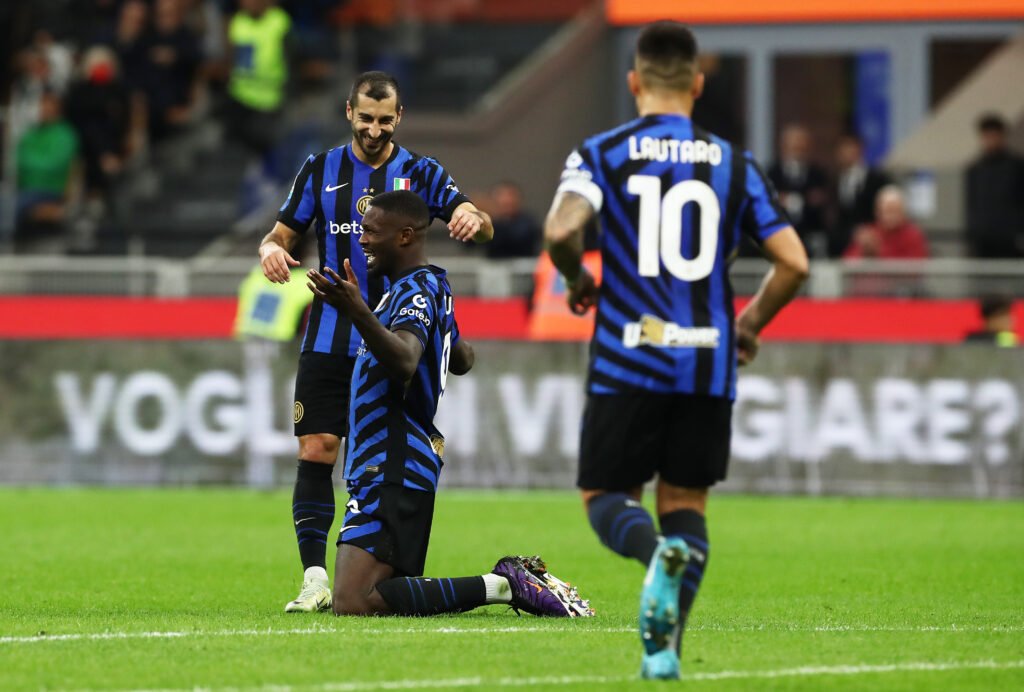 Marcus Thuram, Lautaro Martinez ed Henrikh Mkhitaryan, Inter-Torino