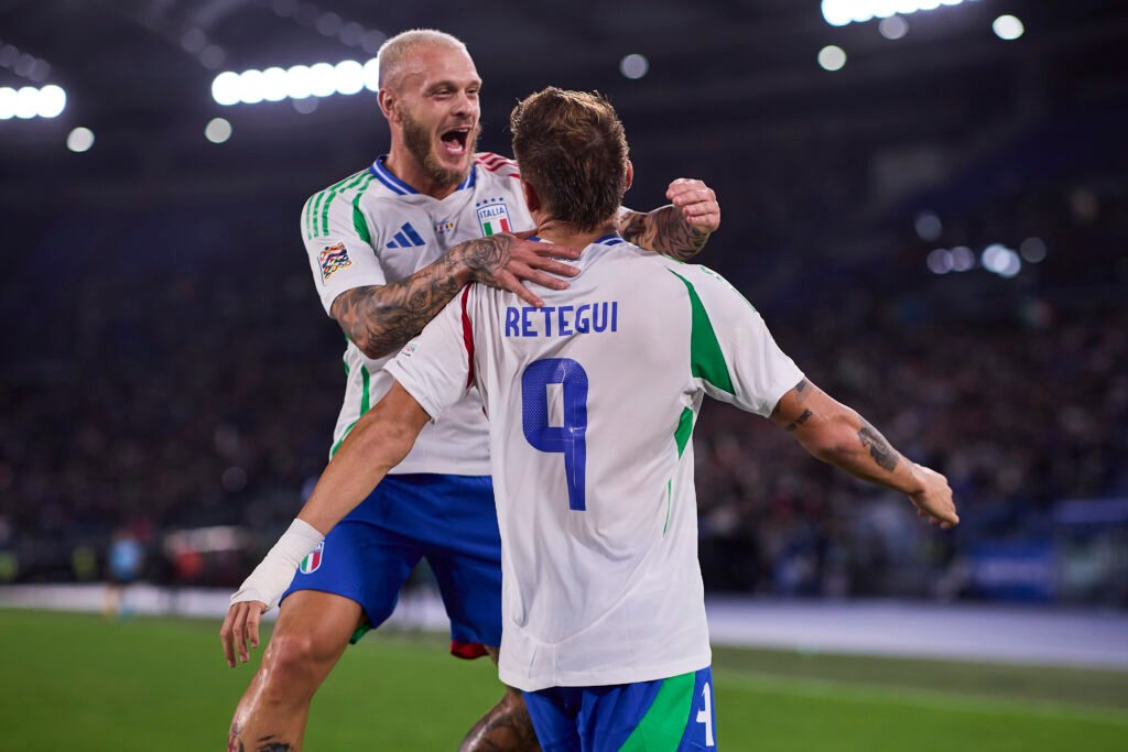 Federico Dimarco e Mateo Retegui, Italia-Belgio