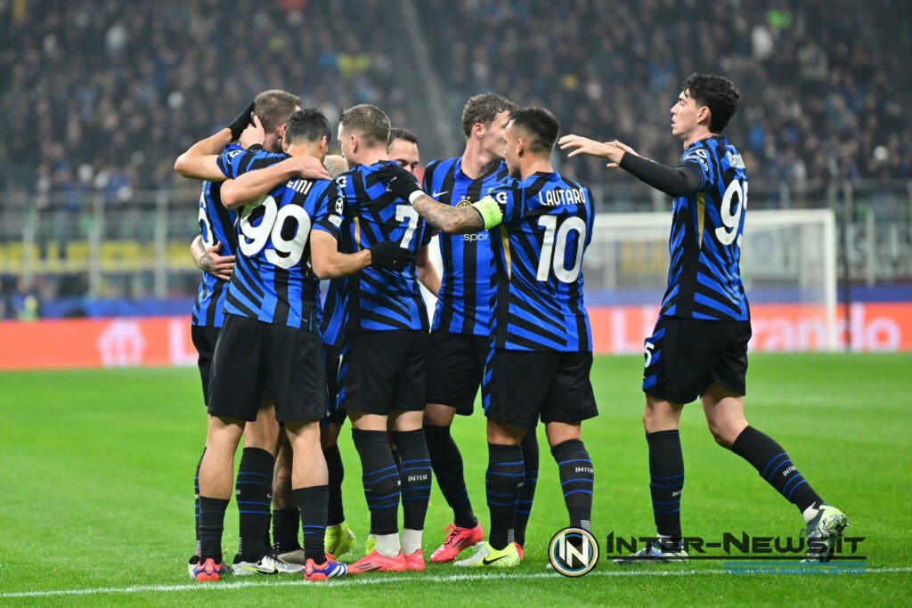 Esultanza in Inter-Lipsia, Champions League (Photo by Tommaso Fimiano, Copyright Inter-News.it)