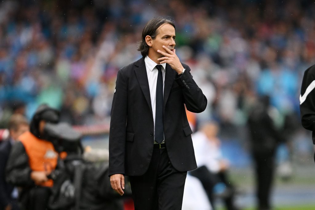 Simone Inzaghi in Napoli-Inter di Serie A (Photo by Francesco Pecoraro/Getty Images via OneFootball)