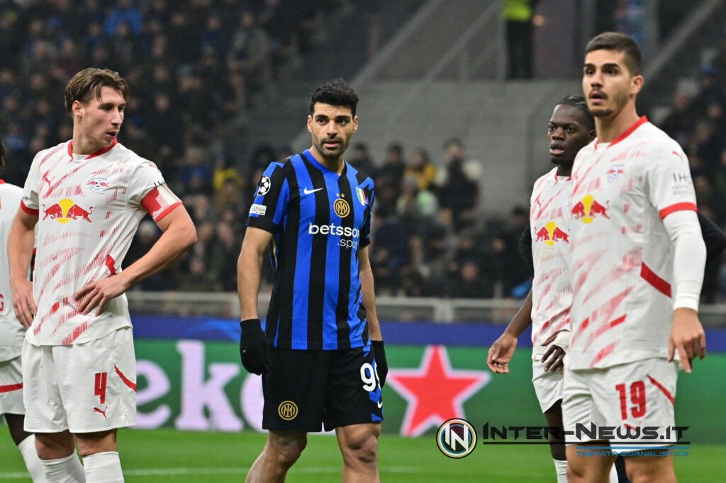 Mehdi Taremi in azione nel corso di Inter-Lipsia di UEFA Champions League (Photo by Tommaso Fimiano/Inter-News.it ©)