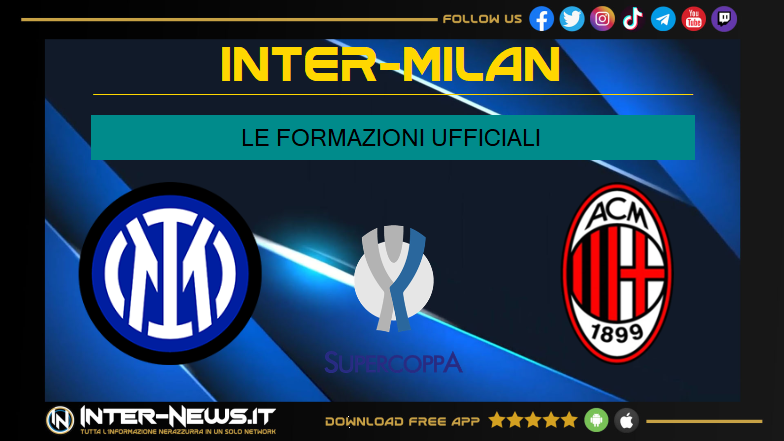 Inter-Milan formazioni ufficiali