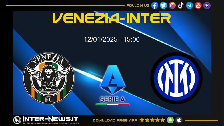 Venezia-Inter, ventesima giornata di Serie A