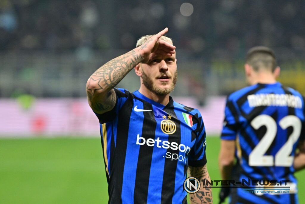 Federico Dimarco esulta dopo il gol in Inter-Parma di Serie A (Photo by Tommaso Fimiano/Inter-News.it ©)