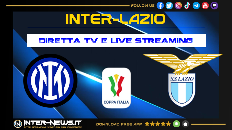 Inter-Lazio diretta tv e streaming