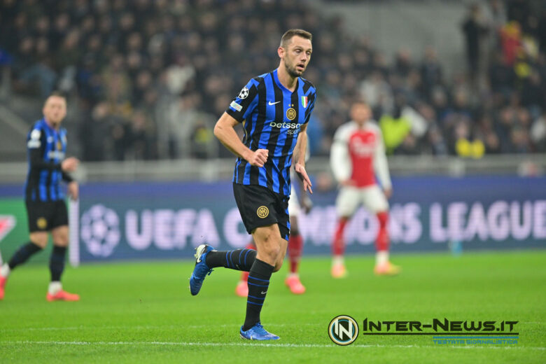Stefan de Vrij in azione durante Inter-Arsenal di Champions League (Photo by Tommaso Fimiano/Inter-News.it ©)