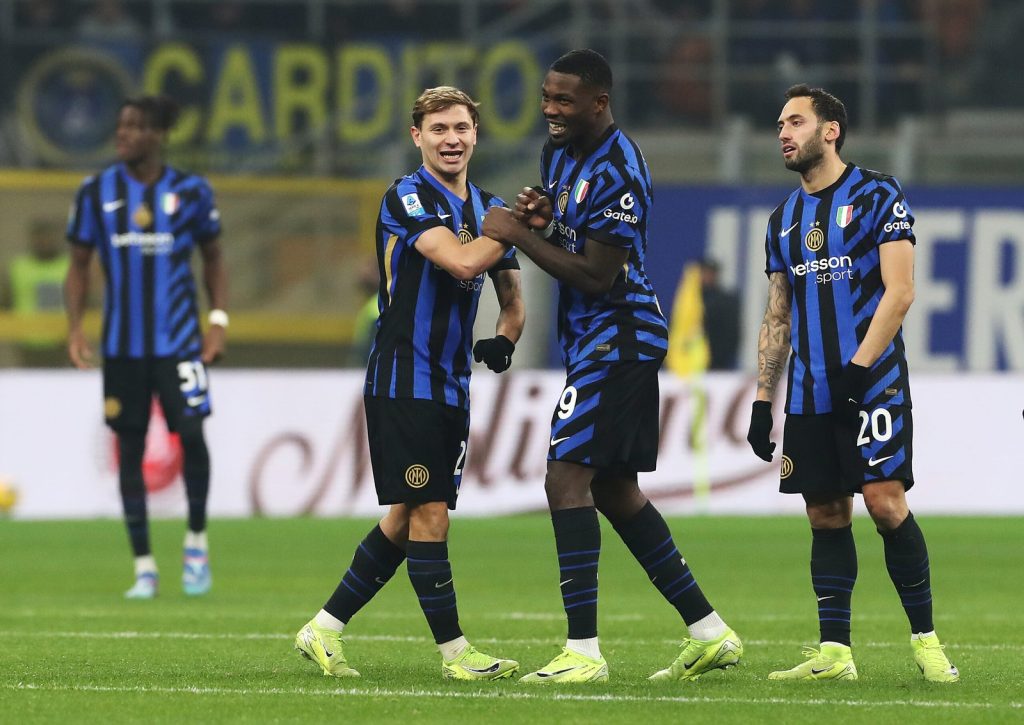 Nicolò Barella, Marcus Thuram e Hakan Calhanoglu, Inter