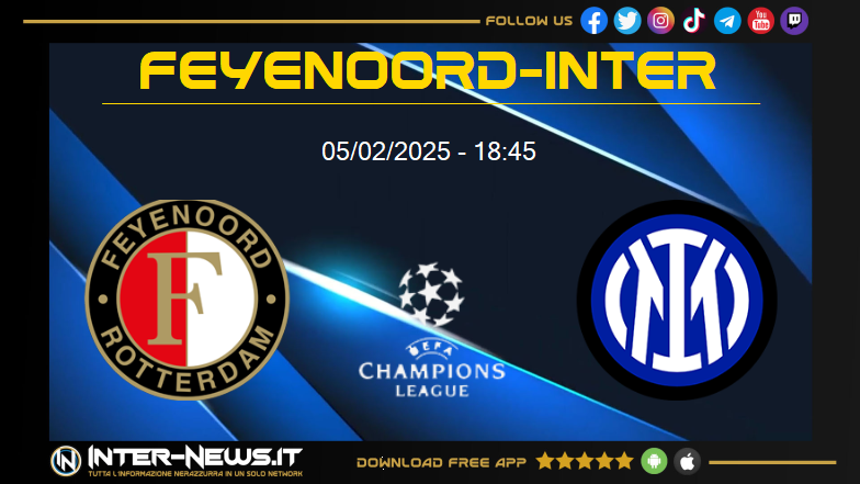 Feyenoord-Inter probabili formazioni