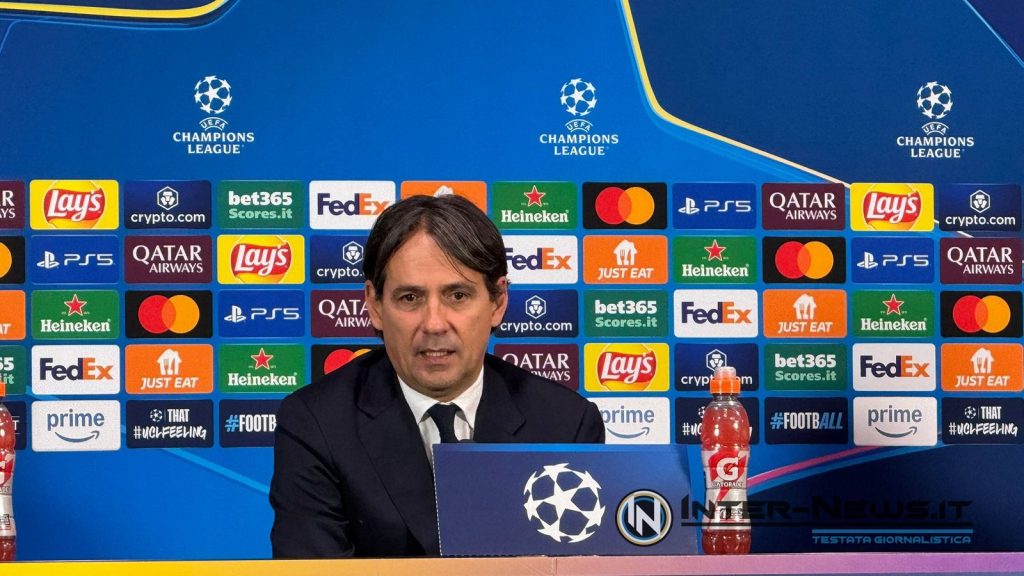 Simone Inzaghi in conferenza stampa al termine di Inter-Monaco di Champions League (Photo by Davide Conzales/Inter-News.it ©)
