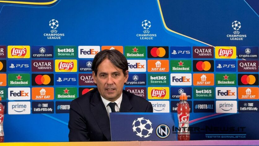 Simone Inzaghi in conferenza stampa al termine di Inter-Monaco di Champions League (Photo by Davide Conzales/Inter-News.it ©)