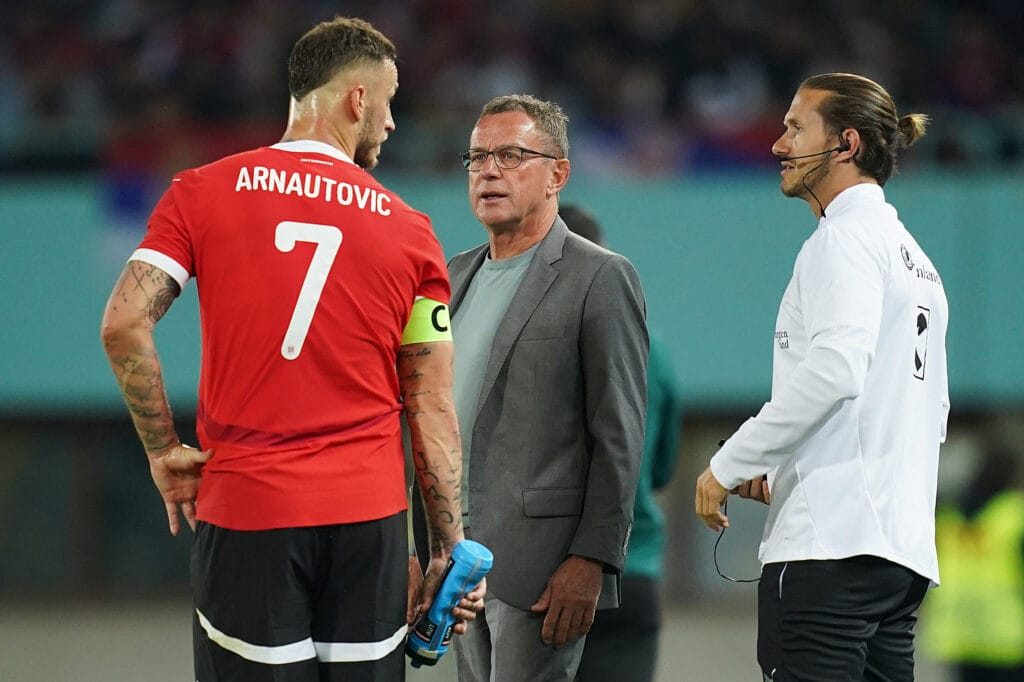 Marko Arnautovic e Ralf Rangnick, Austria-Serbia