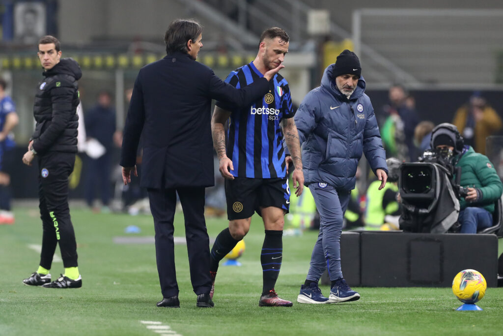 Simone Inzaghi e Marko Arnautovic in Inter-Fiorentina