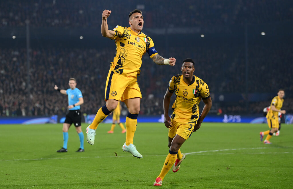 Feyenoord-Inter, Lautaro Martinez e Denzel Dumfries