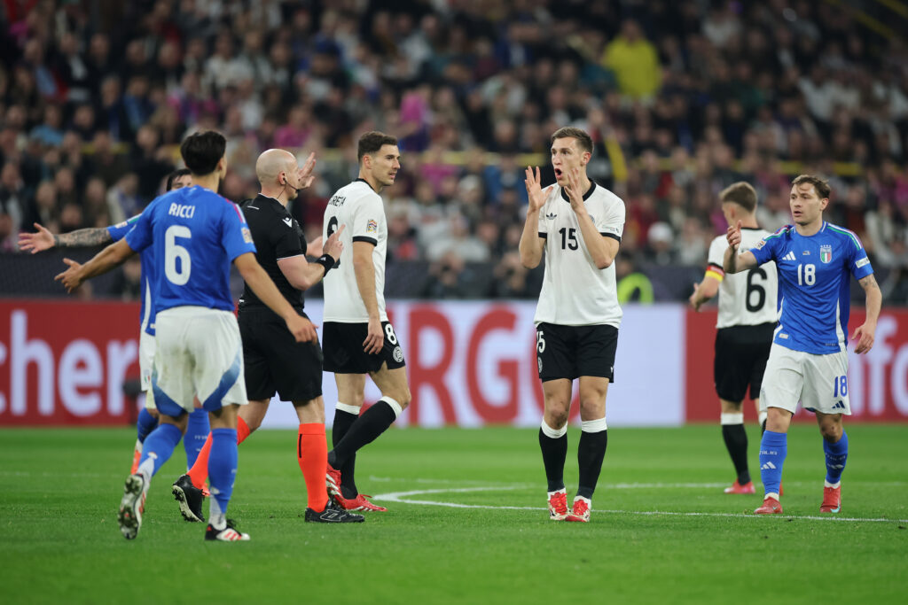 Samuele Ricci, Nicolò Barella e Nico Schlotterbeck, Germania-Italia